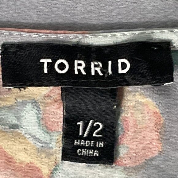 Torrid Cardigan Floral Kimono Womens 1X‎ Multicolor Sheer Open Front Lightweight - Picture 3 of 13